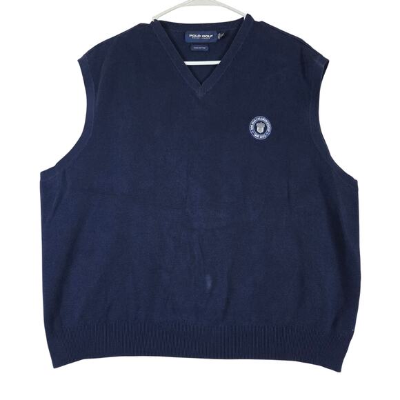 Polo Ralph Lauren Other - Polo Golf Ralph Lauren XXL Cotton Sweater Vest Mens Navy Golf Vest 0846